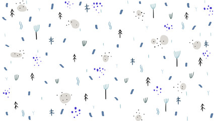 Vector Cartoon Seamless Christmas winter holiday pattern