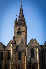 Fototapeta na wymiar Außenansicht der evangelischen Kirche in Hermannstadt