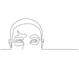 Man face isolated line drawing, vector illustration design. People collection.