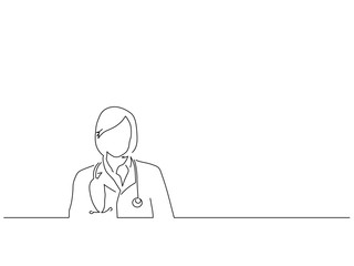 Doctor isolated line drawing, vector illustration design. Medicine collection.