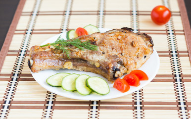 Roasted Pork. Ribeye Steak