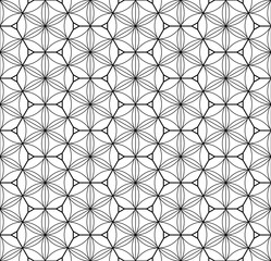 Seamless traditional Japanese geometric ornament .Black and white.