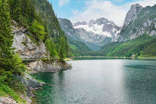Alpine lake Langbathseen in Austria