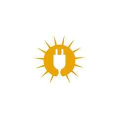 Solar energy logo design vector template