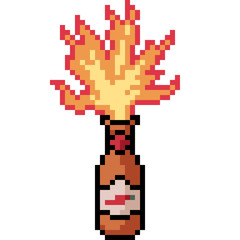 vector pixel art chili sauce