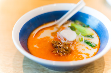 Tom Yum ramen in Thai style