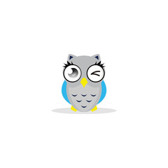 owl logo design vector template white background