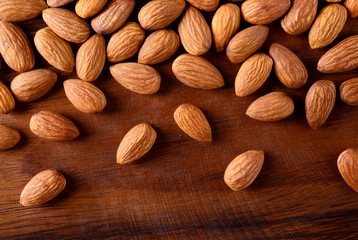 Almonds. Almond background.