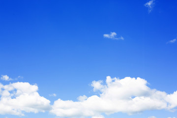 The blue sky is full of beautiful white clouds.