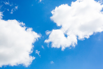 The blue sky is full of beautiful white clouds.