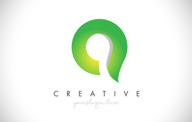 Q Letter Design Icon With Paper Cut Design Vector Logo Illustration
