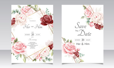 beautiful floral wreath wedding invitation card template