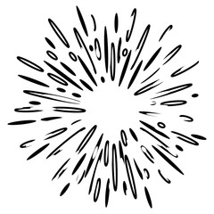 doodle design element, starburst, firework, sunburst, explosion for concept design.