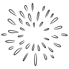 Obraz premium doodle design element, starburst, firework, sunburst, explosion for concept design.