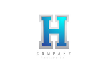 letter H alphabet blue grey white color for company logo icon design. Usable for a company logotype or business