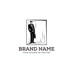 creative design logo businessman white background