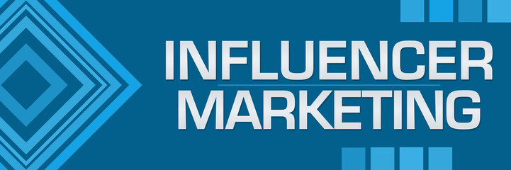 Influencer Marketing Blue Squares Borders Horizontal 