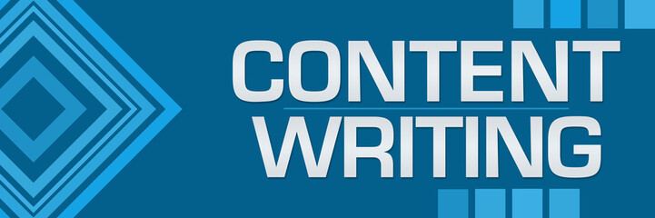 Content Writing Blue Squares Borders Horizontal 
