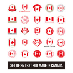 Set of design Vector template with text made in canada