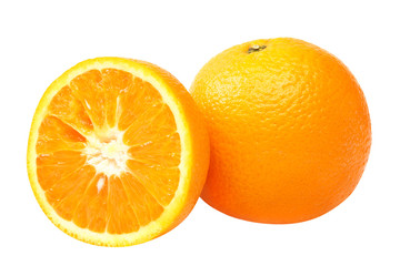 Fototapeta na wymiar Fresh orange fruit isolated on a white background