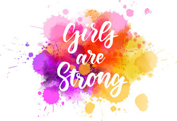 Girls are strong lettering