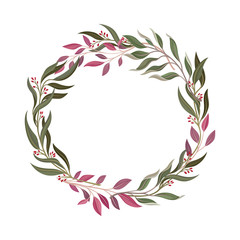 Colorful Berry Ornamental Vector Border. Graphic Composition of Decorative Cranberry