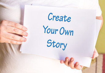 Create Your Own Story Sign on white paper