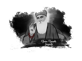  Happy Guru Nanak Jayanti. illustration of Happy Gurpurab, Guru Nanak Jayanti, Guru Nanak's Prakash Utsav, celebrates the birth of the first Sikh Guru_Vector, Illustration.