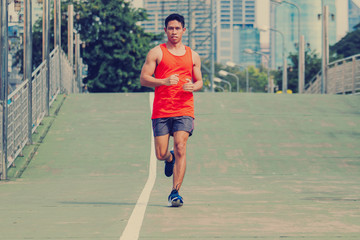 Fototapeta premium runner on the street be running for exercise; sport, people, exercising and lifestyle concept