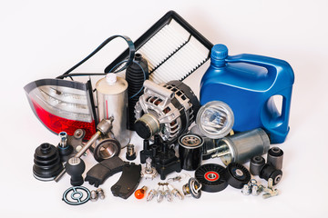 Spare parts for cars. Spark plugs, engine group spare parts, car filters