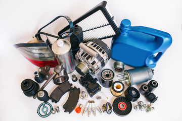 Spare parts for cars. Spark plugs, engine group spare parts, car filters