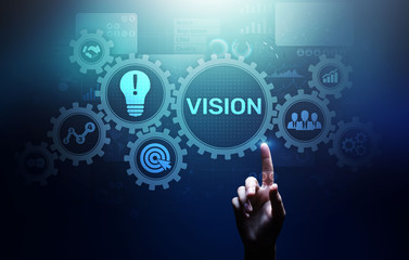 Vision, Business intelligence and strategy concept on virtual screen.