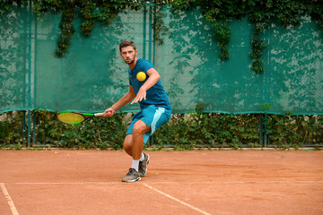 Tennis player enjoying the game at an outdoor court