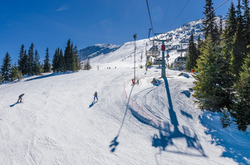 Vitoshko Lale ski run at the Aleko ski center on Vitosha mountain in Bulgaria