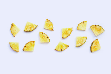 Fresh pineapple on white background.