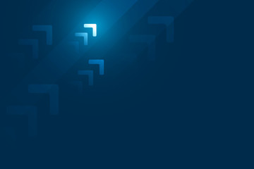 Up arrows on dark blue abstract background illustration vector for business and finance, copy space composition, growth concept.