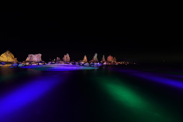 橋杭岩　ライトアップ