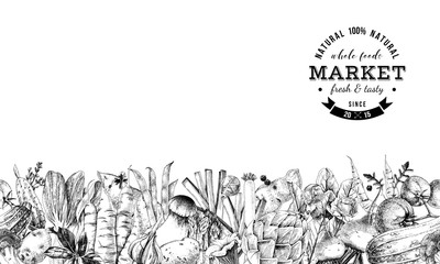 Background with whole foods market emblem and seamless border