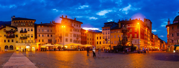 Fototapeta na wymiar Piazza Duomo in evening, Trento, Italy
