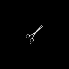 scissors symbol sign icon emblem isolated on black