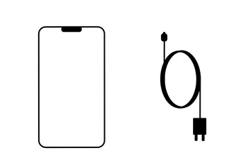 Smart Phone and Mobile charger Graphic vector icon for multipurpose: web design