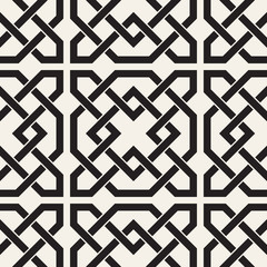 Vector seamless pattern. Abstract geometric lattice. Stylish ethnic design with interlaced lines.
