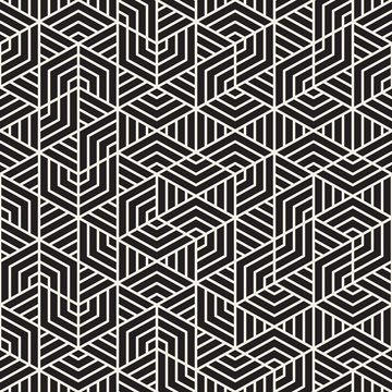 Vector seamless geometric pattern. Irregular abstract grid. Composition from randomly disposed stripes.