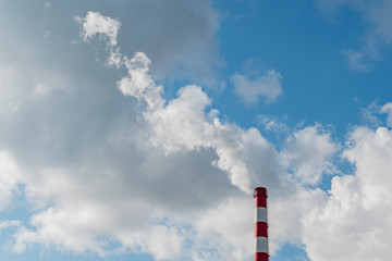 View of the pipe of the thermal power plant