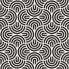 Vector seamless pattern. Concentric bold circles. Geometric striped ornament. Round lines background.
