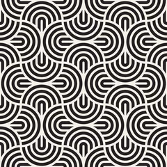Vector seamless pattern. Concentric bold circles. Geometric striped ornament. Round lines background.