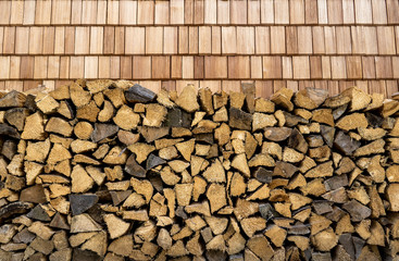 firewood stack and shingles
