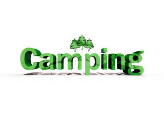 Camping text broken  3d 