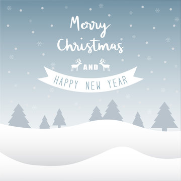 Merry Christmas and Happy new year greeting card
