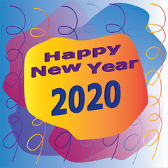 colorful banner happy new year